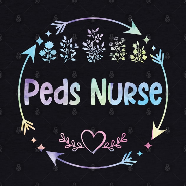 Peds Nurse cute floral watercolor by ARTBYHM